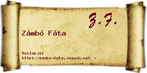 Zámbó Fáta névjegykártya